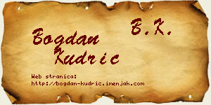 Bogdan Kudrić vizit kartica
